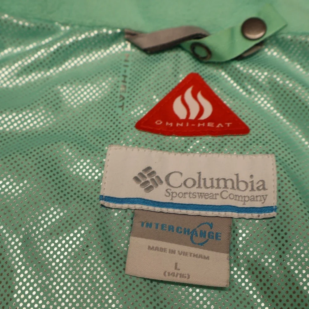 Columbia Jacket Girls Large 14/16 Green Bugaboo II Floral Print Full Zip Winter‎
